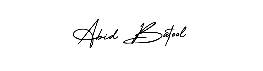 You should practise on your own different ways (AmerikaSignatureDemo-Regular) to write your name (Abid Batool) in signature. don't let someone else do it for you. Abid Batool signature style 3 images and pictures png