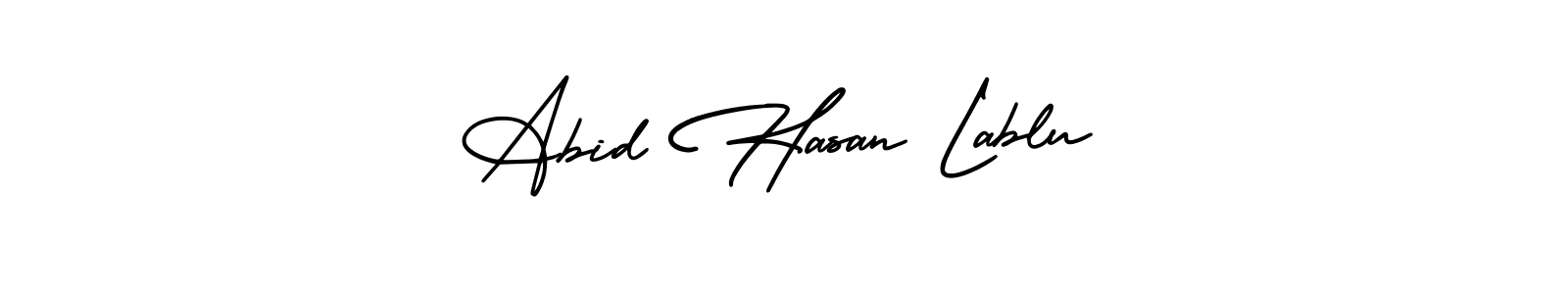 Use a signature maker to create a handwritten signature online. With this signature software, you can design (AmerikaSignatureDemo-Regular) your own signature for name Abid Hasan Lablu. Abid Hasan Lablu signature style 3 images and pictures png