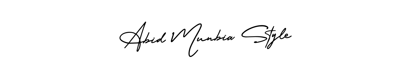 AmerikaSignatureDemo-Regular is a professional signature style that is perfect for those who want to add a touch of class to their signature. It is also a great choice for those who want to make their signature more unique. Get Abid Munbia Style name to fancy signature for free. Abid Munbia Style signature style 3 images and pictures png