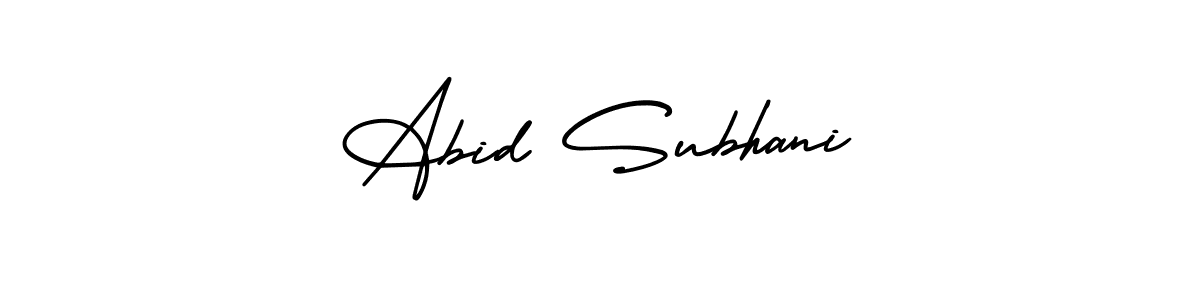 It looks lik you need a new signature style for name Abid Subhani. Design unique handwritten (AmerikaSignatureDemo-Regular) signature with our free signature maker in just a few clicks. Abid Subhani signature style 3 images and pictures png