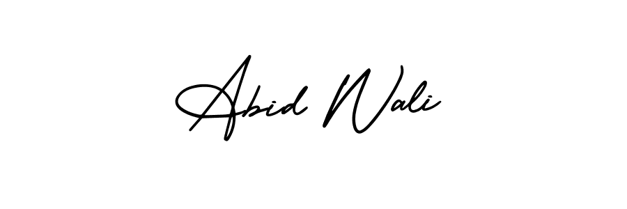 This is the best signature style for the Abid Wali name. Also you like these signature font (AmerikaSignatureDemo-Regular). Mix name signature. Abid Wali signature style 3 images and pictures png