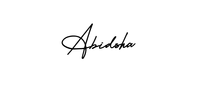 How to make Abidsha name signature. Use AmerikaSignatureDemo-Regular style for creating short signs online. This is the latest handwritten sign. Abidsha signature style 3 images and pictures png