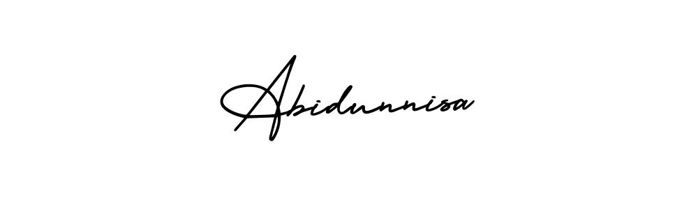 Create a beautiful signature design for name Abidunnisa. With this signature (AmerikaSignatureDemo-Regular) fonts, you can make a handwritten signature for free. Abidunnisa signature style 3 images and pictures png