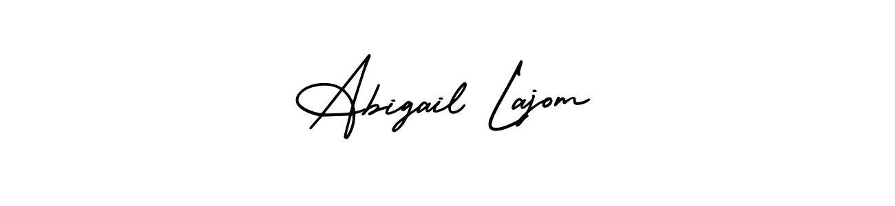 How to Draw Abigail Lajom signature style? AmerikaSignatureDemo-Regular is a latest design signature styles for name Abigail Lajom. Abigail Lajom signature style 3 images and pictures png