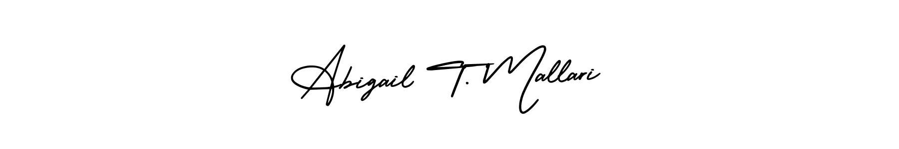 How to make Abigail T. Mallari name signature. Use AmerikaSignatureDemo-Regular style for creating short signs online. This is the latest handwritten sign. Abigail T. Mallari signature style 3 images and pictures png
