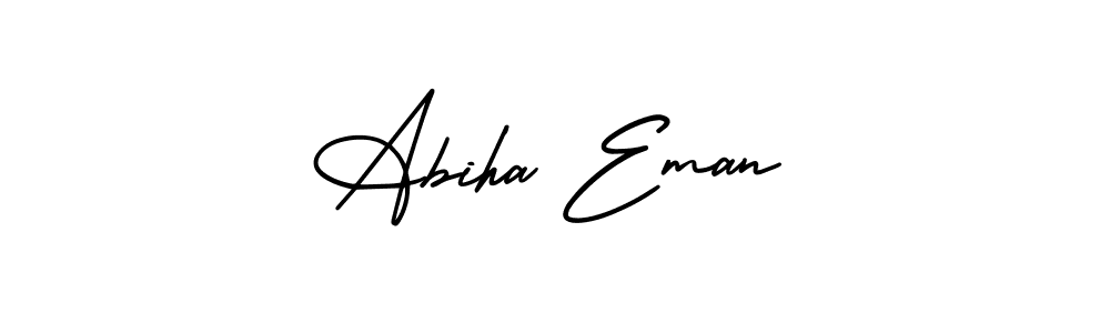 How to make Abiha Eman signature? AmerikaSignatureDemo-Regular is a professional autograph style. Create handwritten signature for Abiha Eman name. Abiha Eman signature style 3 images and pictures png