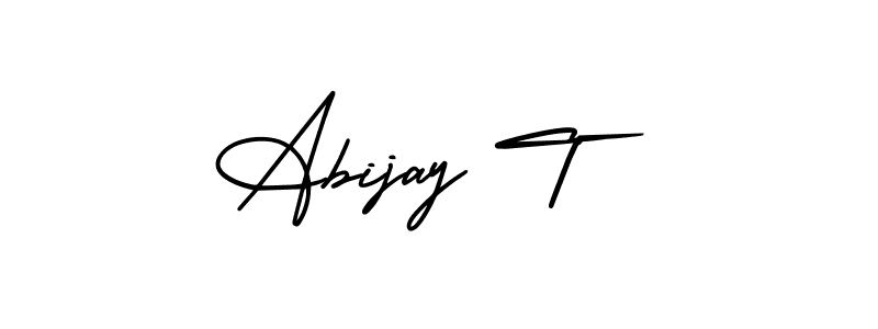 Abijay T stylish signature style. Best Handwritten Sign (AmerikaSignatureDemo-Regular) for my name. Handwritten Signature Collection Ideas for my name Abijay T. Abijay T signature style 3 images and pictures png