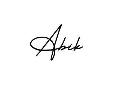 Use a signature maker to create a handwritten signature online. With this signature software, you can design (AmerikaSignatureDemo-Regular) your own signature for name Abik. Abik signature style 3 images and pictures png