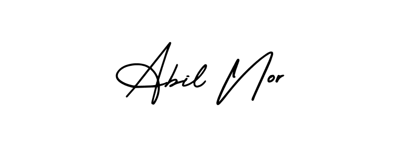 Check out images of Autograph of Abil Nor name. Actor Abil Nor Signature Style. AmerikaSignatureDemo-Regular is a professional sign style online. Abil Nor signature style 3 images and pictures png