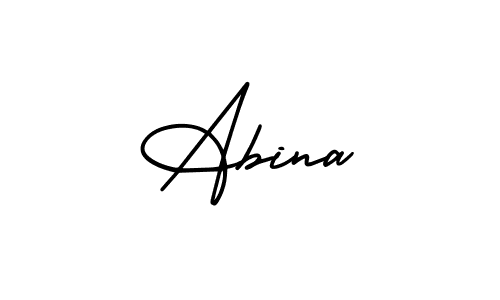 Make a beautiful signature design for name Abina. With this signature (AmerikaSignatureDemo-Regular) style, you can create a handwritten signature for free. Abina signature style 3 images and pictures png