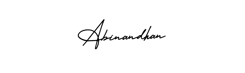 You should practise on your own different ways (AmerikaSignatureDemo-Regular) to write your name (Abinandhan) in signature. don't let someone else do it for you. Abinandhan signature style 3 images and pictures png