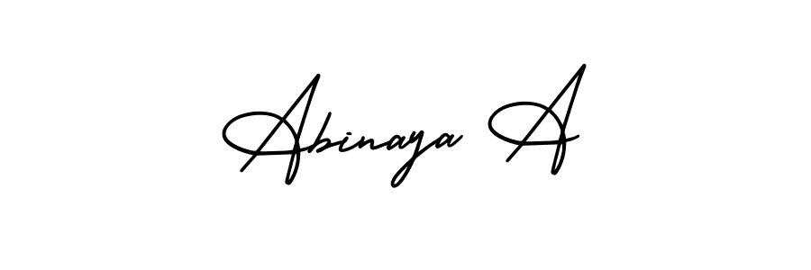It looks lik you need a new signature style for name Abinaya A. Design unique handwritten (AmerikaSignatureDemo-Regular) signature with our free signature maker in just a few clicks. Abinaya A signature style 3 images and pictures png
