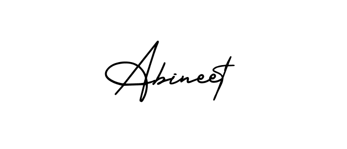 The best way (AmerikaSignatureDemo-Regular) to make a short signature is to pick only two or three words in your name. The name Abineet include a total of six letters. For converting this name. Abineet signature style 3 images and pictures png