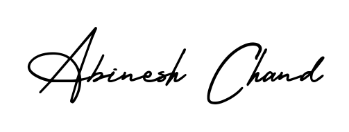Transform the name Abinesh Chand into a signature masterpiece using AmerikaSignatureDemo-Regular font. Ideal for photographers, artists, and creators looking for watermarks. Abinesh Chand signature style 3 images and pictures png