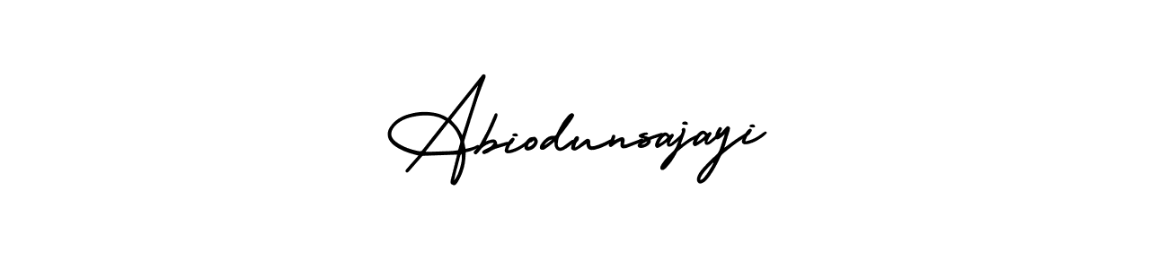 How to make Abiodunsajayi name signature. Use AmerikaSignatureDemo-Regular style for creating short signs online. This is the latest handwritten sign. Abiodunsajayi signature style 3 images and pictures png