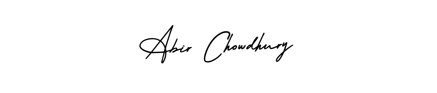 The best way (AmerikaSignatureDemo-Regular) to make a short signature is to pick only two or three words in your name. The name Abir Chowdhury include a total of six letters. For converting this name. Abir Chowdhury signature style 3 images and pictures png
