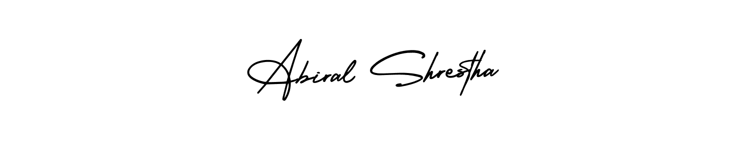 Make a short Abiral Shrestha signature style. Manage your documents anywhere anytime using AmerikaSignatureDemo-Regular. Create and add eSignatures, submit forms, share and send files easily. Abiral Shrestha signature style 3 images and pictures png