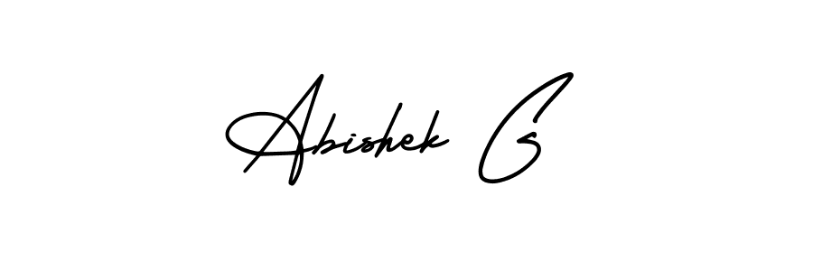 Abishek G stylish signature style. Best Handwritten Sign (AmerikaSignatureDemo-Regular) for my name. Handwritten Signature Collection Ideas for my name Abishek G. Abishek G signature style 3 images and pictures png