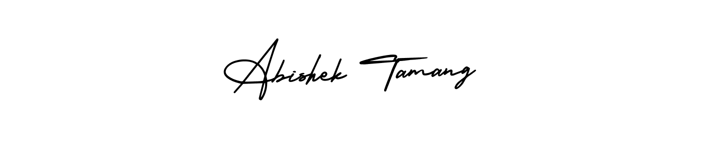 How to Draw Abishek Tamang signature style? AmerikaSignatureDemo-Regular is a latest design signature styles for name Abishek Tamang. Abishek Tamang signature style 3 images and pictures png