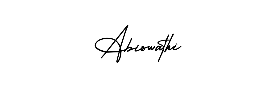 How to make Abiswathi name signature. Use AmerikaSignatureDemo-Regular style for creating short signs online. This is the latest handwritten sign. Abiswathi signature style 3 images and pictures png