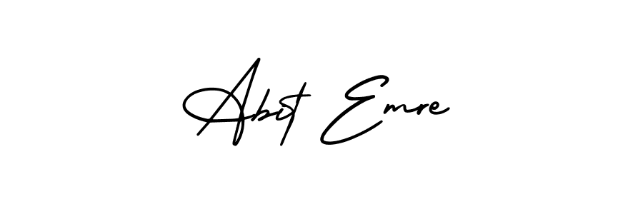 How to make Abit Emre name signature. Use AmerikaSignatureDemo-Regular style for creating short signs online. This is the latest handwritten sign. Abit Emre signature style 3 images and pictures png