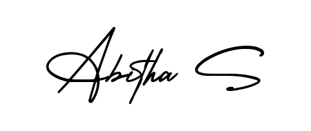 Get inspired by this graceful AmerikaSignatureDemo-Regular signature style for name Abitha S. Smooth loops and balanced proportions for everyday use. Abitha S signature style 3 images and pictures png