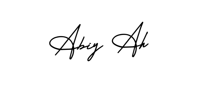 How to Draw Abiy Ah signature style? AmerikaSignatureDemo-Regular is a latest design signature styles for name Abiy Ah. Abiy Ah signature style 3 images and pictures png