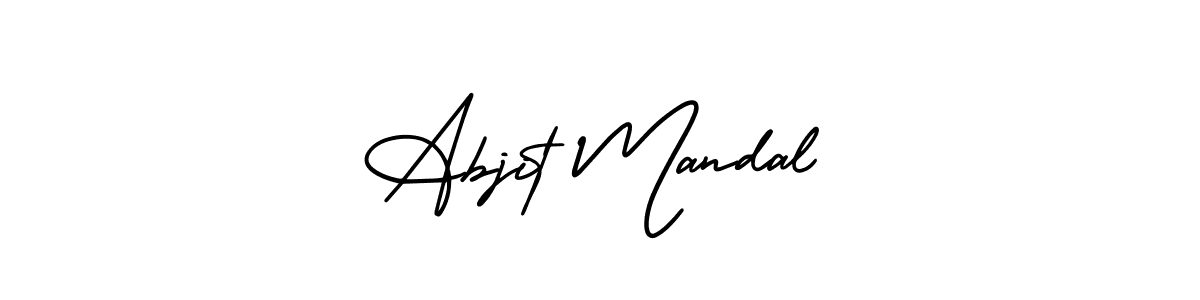 You should practise on your own different ways (AmerikaSignatureDemo-Regular) to write your name (Abjit Mandal) in signature. don't let someone else do it for you. Abjit Mandal signature style 3 images and pictures png