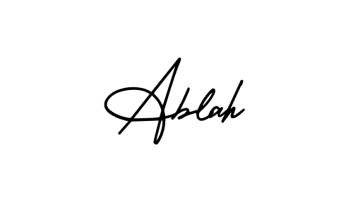 Also You can easily find your signature by using the search form. We will create Ablah name handwritten signature images for you free of cost using AmerikaSignatureDemo-Regular sign style. Ablah signature style 3 images and pictures png