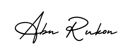 This is the best signature style for the Abn Rukon name. Also you like these signature font (AmerikaSignatureDemo-Regular). Mix name signature. Abn Rukon signature style 3 images and pictures png
