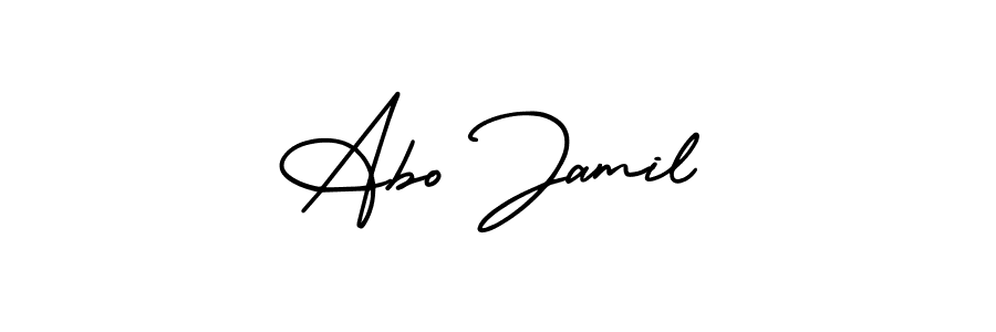 if you are searching for the best signature style for your name Abo Jamil. so please give up your signature search. here we have designed multiple signature styles  using AmerikaSignatureDemo-Regular. Abo Jamil signature style 3 images and pictures png