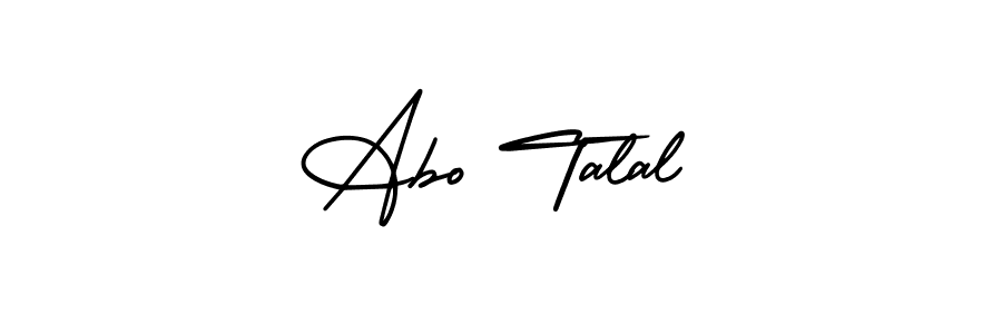 This is the best signature style for the Abo Talal name. Also you like these signature font (AmerikaSignatureDemo-Regular). Mix name signature. Abo Talal signature style 3 images and pictures png