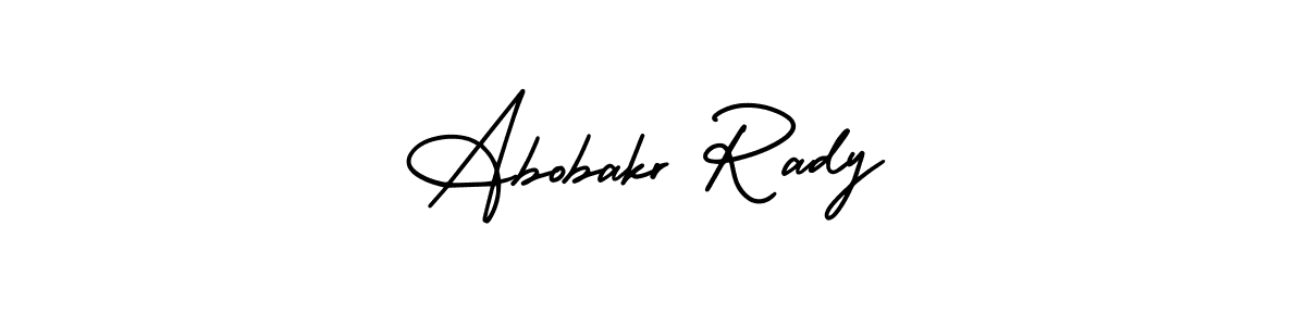 Use a signature maker to create a handwritten signature online. With this signature software, you can design (AmerikaSignatureDemo-Regular) your own signature for name Abobakr Rady. Abobakr Rady signature style 3 images and pictures png