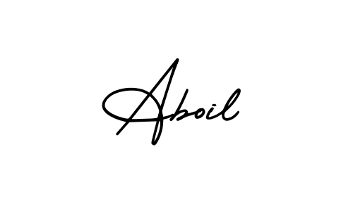 How to make Aboil name signature. Use AmerikaSignatureDemo-Regular style for creating short signs online. This is the latest handwritten sign. Aboil signature style 3 images and pictures png