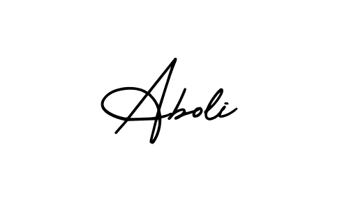 Use a signature maker to create a handwritten signature online. With this signature software, you can design (AmerikaSignatureDemo-Regular) your own signature for name Aboli. Aboli signature style 3 images and pictures png