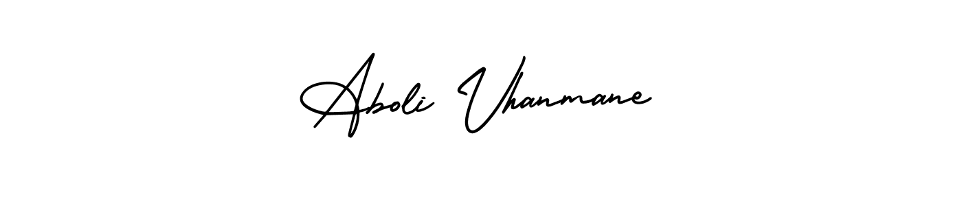 It looks lik you need a new signature style for name Aboli Vhanmane. Design unique handwritten (AmerikaSignatureDemo-Regular) signature with our free signature maker in just a few clicks. Aboli Vhanmane signature style 3 images and pictures png