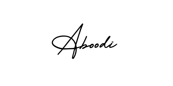 How to make Aboodi name signature. Use AmerikaSignatureDemo-Regular style for creating short signs online. This is the latest handwritten sign. Aboodi signature style 3 images and pictures png