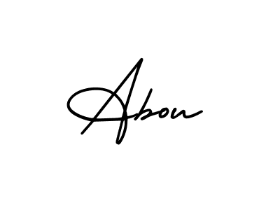 Use a signature maker to create a handwritten signature online. With this signature software, you can design (AmerikaSignatureDemo-Regular) your own signature for name Abou. Abou signature style 3 images and pictures png