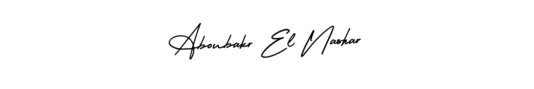 How to make Aboubakr El Nashar name signature. Use AmerikaSignatureDemo-Regular style for creating short signs online. This is the latest handwritten sign. Aboubakr El Nashar signature style 3 images and pictures png