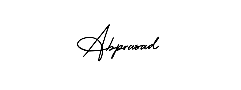 The best way (AmerikaSignatureDemo-Regular) to make a short signature is to pick only two or three words in your name. The name Abprasad include a total of six letters. For converting this name. Abprasad signature style 3 images and pictures png
