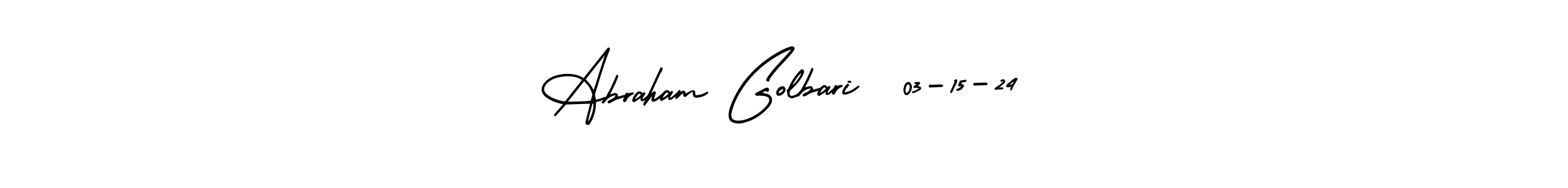 It looks lik you need a new signature style for name Abraham Golbari  03-15-24. Design unique handwritten (AmerikaSignatureDemo-Regular) signature with our free signature maker in just a few clicks. Abraham Golbari  03-15-24 signature style 3 images and pictures png