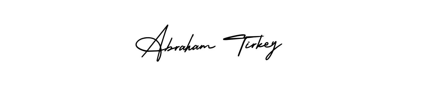 AmerikaSignatureDemo-Regular is a professional signature style that is perfect for those who want to add a touch of class to their signature. It is also a great choice for those who want to make their signature more unique. Get Abraham Tirkey name to fancy signature for free. Abraham Tirkey signature style 3 images and pictures png