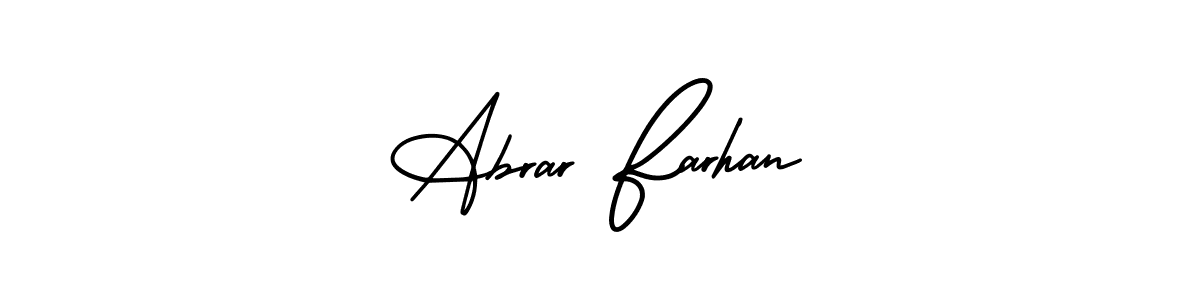 How to make Abrar Farhan name signature. Use AmerikaSignatureDemo-Regular style for creating short signs online. This is the latest handwritten sign. Abrar Farhan signature style 3 images and pictures png