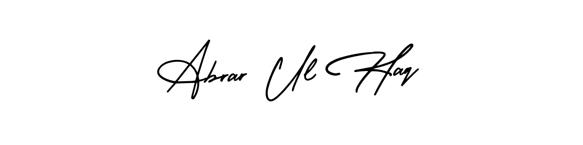 The best way (AmerikaSignatureDemo-Regular) to make a short signature is to pick only two or three words in your name. The name Abrar Ul Haq include a total of six letters. For converting this name. Abrar Ul Haq signature style 3 images and pictures png