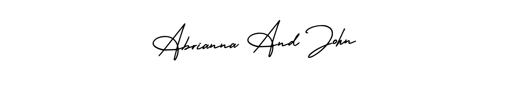 The best way (AmerikaSignatureDemo-Regular) to make a short signature is to pick only two or three words in your name. The name Abrianna And John include a total of six letters. For converting this name. Abrianna And John signature style 3 images and pictures png