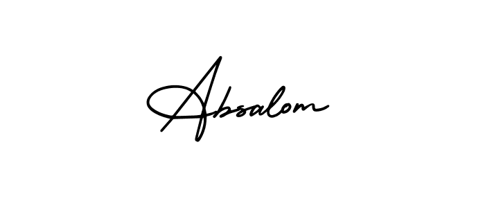 You should practise on your own different ways (AmerikaSignatureDemo-Regular) to write your name (Absalom) in signature. don't let someone else do it for you. Absalom signature style 3 images and pictures png