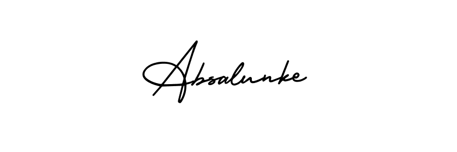 You should practise on your own different ways (AmerikaSignatureDemo-Regular) to write your name (Absalunke) in signature. don't let someone else do it for you. Absalunke signature style 3 images and pictures png