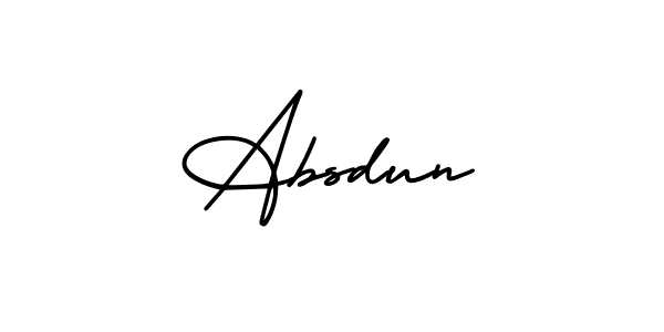 Design your own signature with our free online signature maker. With this signature software, you can create a handwritten (AmerikaSignatureDemo-Regular) signature for name Absdun. Absdun signature style 3 images and pictures png