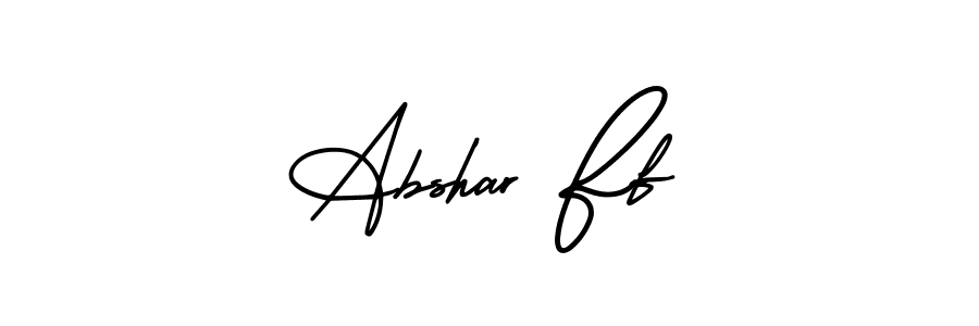 This is the best signature style for the Abshar Ff name. Also you like these signature font (AmerikaSignatureDemo-Regular). Mix name signature. Abshar Ff signature style 3 images and pictures png