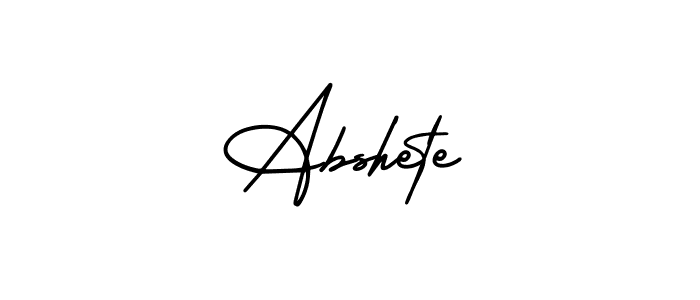 It looks lik you need a new signature style for name Abshete. Design unique handwritten (AmerikaSignatureDemo-Regular) signature with our free signature maker in just a few clicks. Abshete signature style 3 images and pictures png